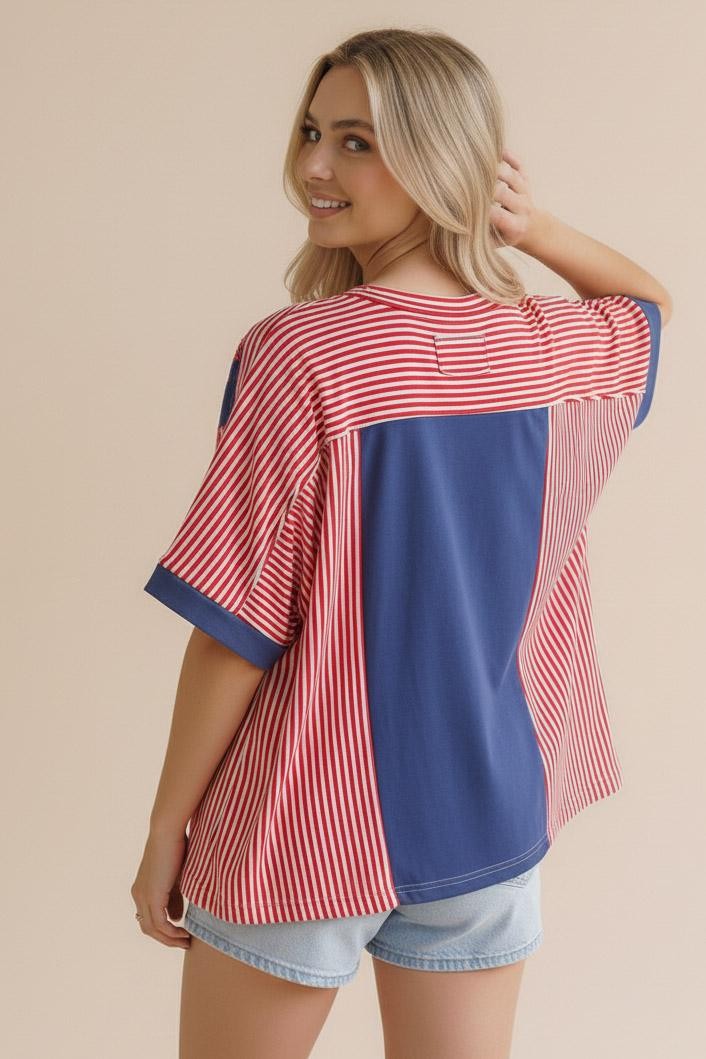 Patchwork Star Dolman Top