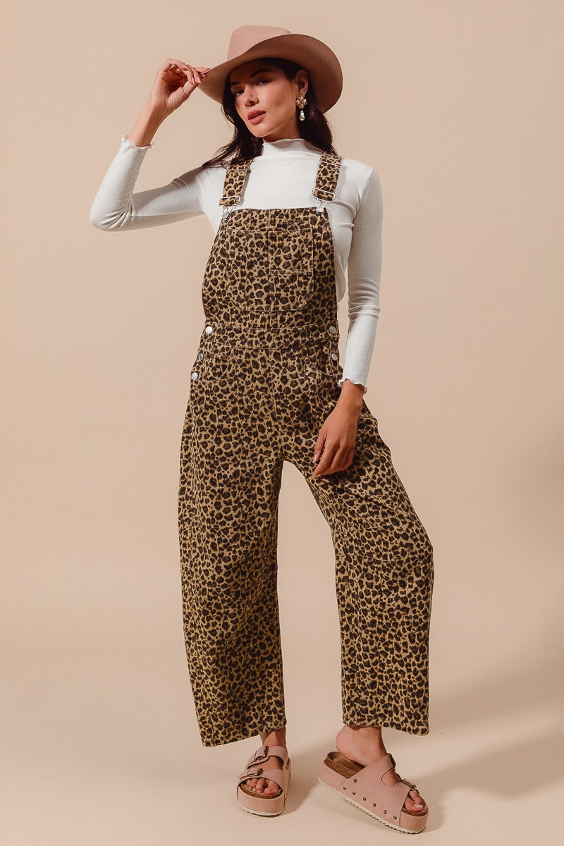 Leopard Barrel Overalls