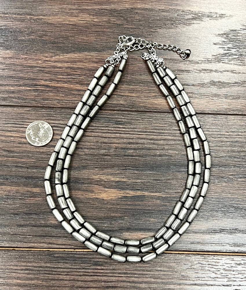 Handmade Cylindrical Navajo Bead Necklace