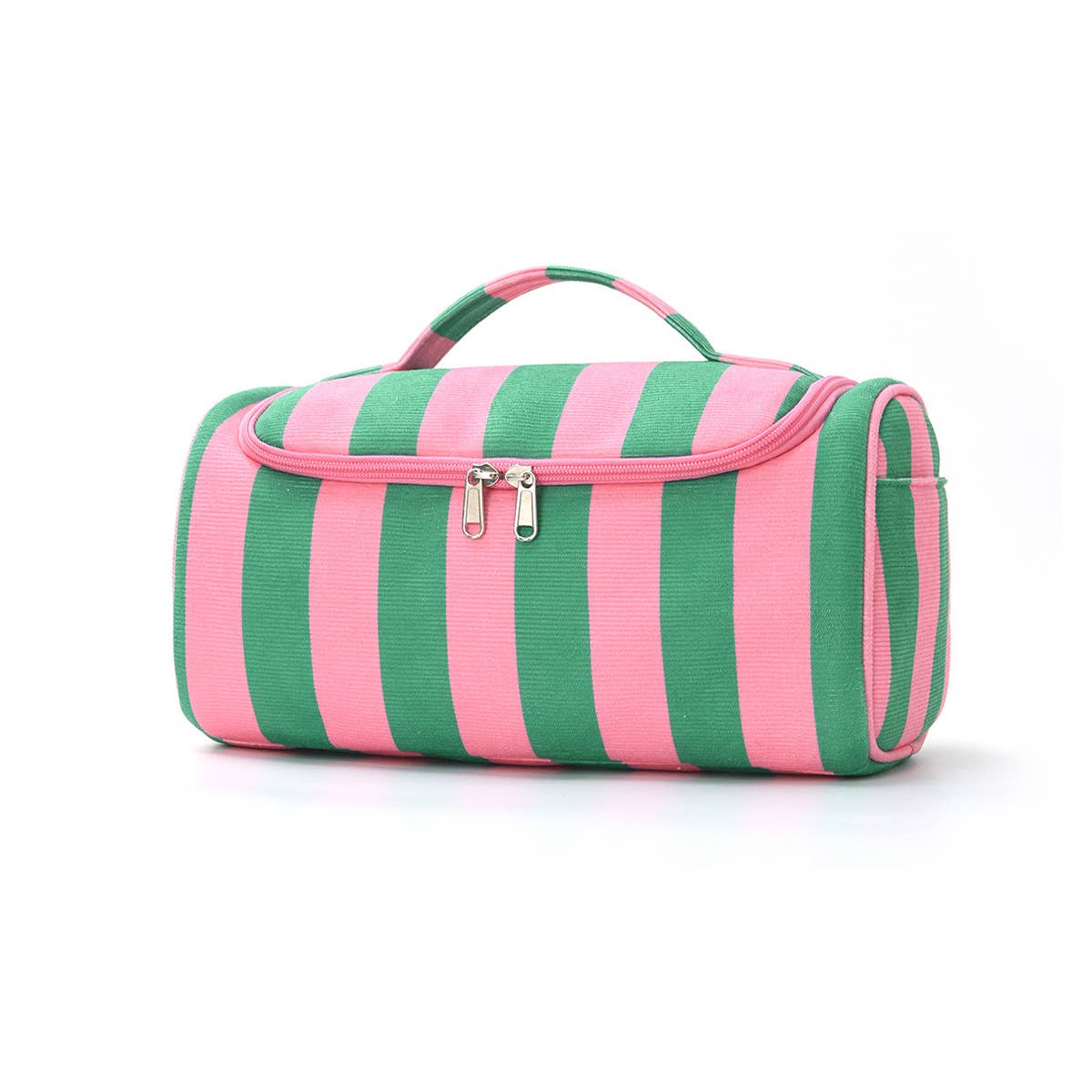 Cherry Color-block Striped Hair Tool Storage Bag Travel Carry Case