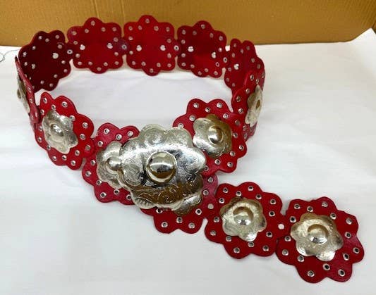 RED Leather Belt