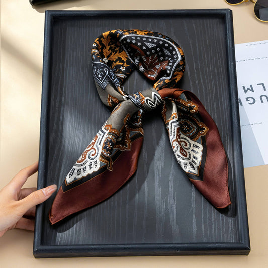 Vintage Botanical Floral Paisley Square Scarf | 80SC3105: WINE