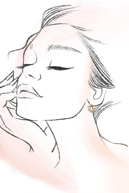 TRIO PEARL DIAMOND CUT HUGGIE HOOP EARRINGS | 80E3935: Gold