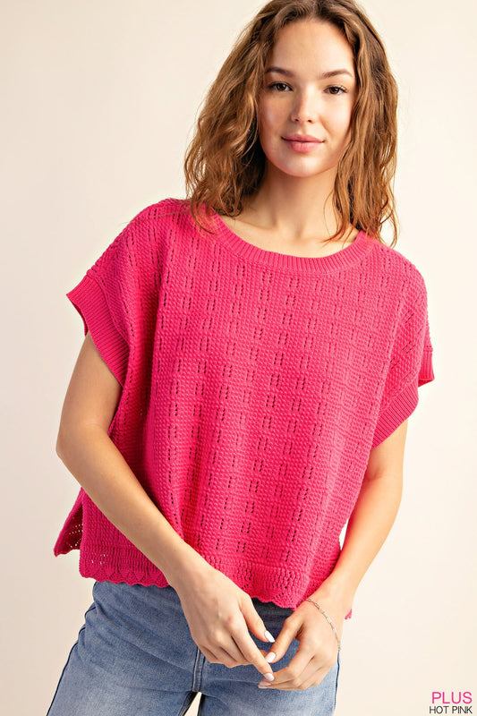 HOT PINK RELAX FIT SWEATER