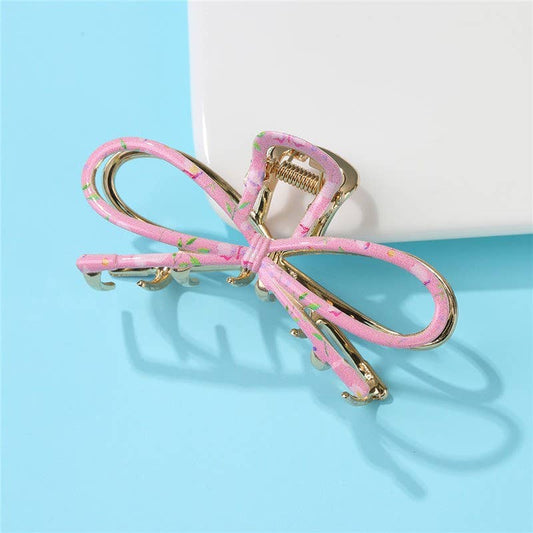 Botanical Floral Coquette Clip Hair Claw Clips | 40H1102: PINK