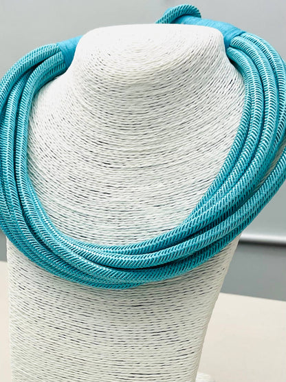 "Original" Slub 8-Strand Necklace (turquoise)