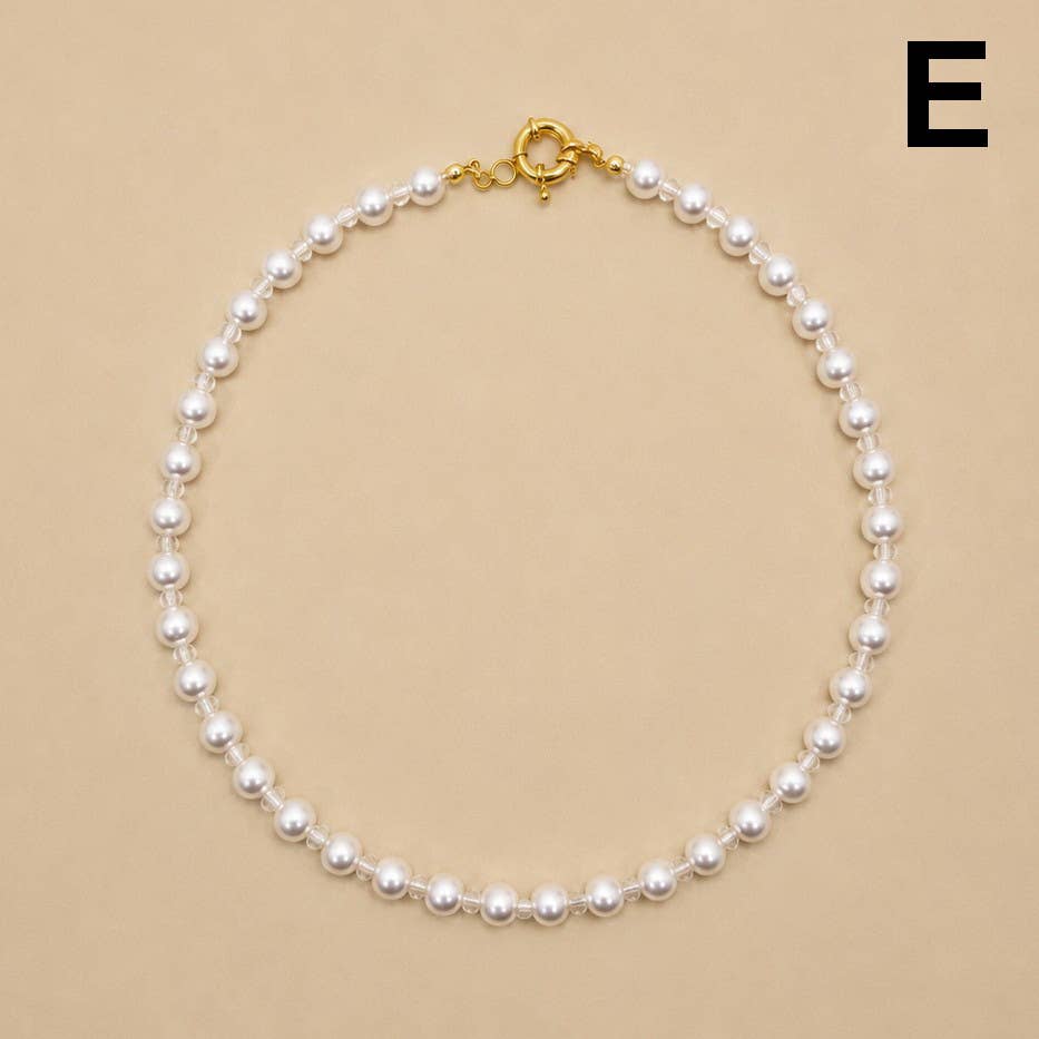 Natural Stone Semi-Precious Glass Mixed Necklace | 40NK9659: E
