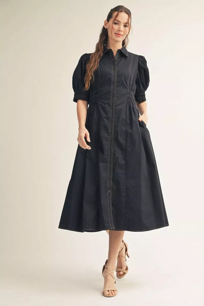 Black Midi Dress by Jodifl