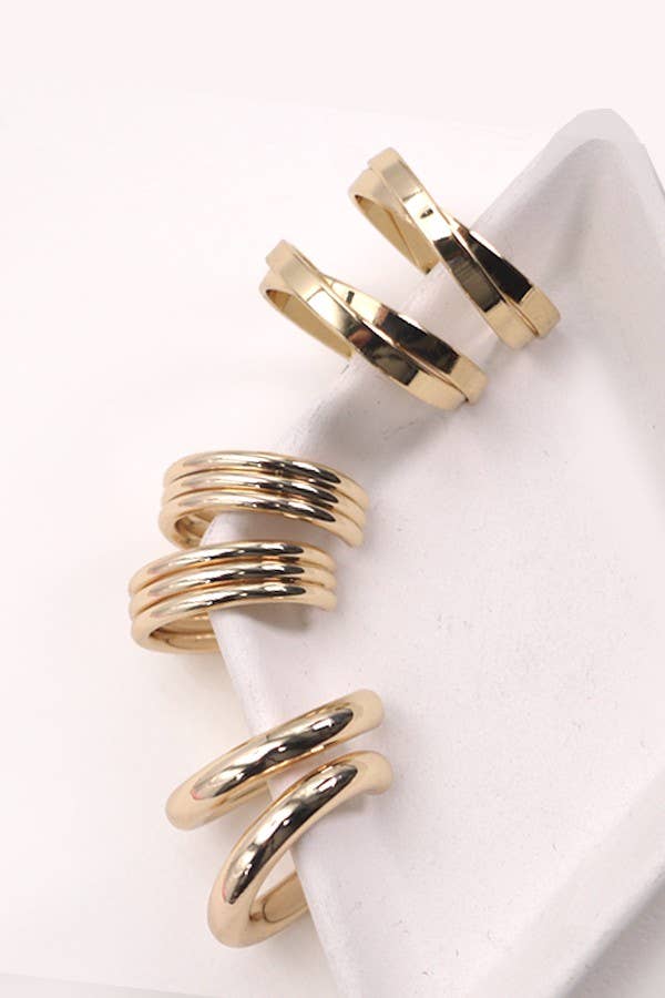 MULTI CLASSIC HOOP TRIO EARRINGS | 31E03865: Gold