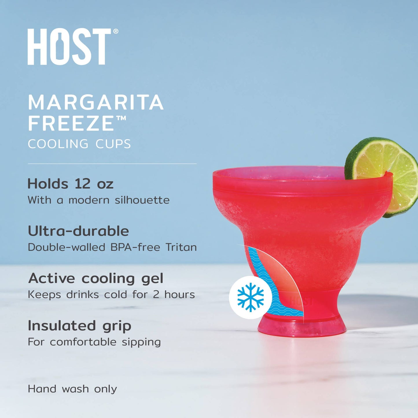 Margarita FREEZE Cooling Cup in Punch Pink Set of 2