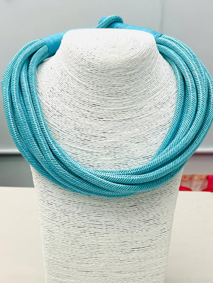 "Original" Slub 8-Strand Necklace (turquoise)