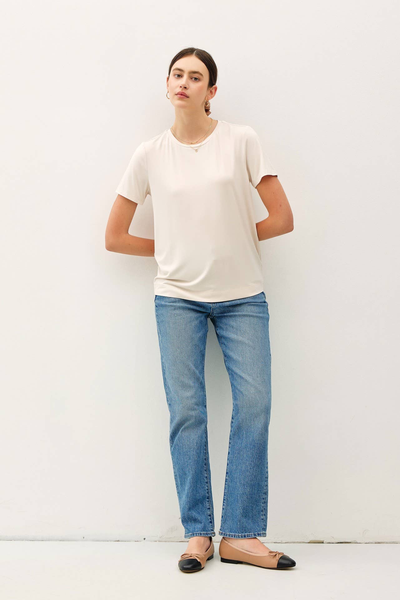 NATURAL BAMBOO BASIC ROUND NECK T-SHIRT