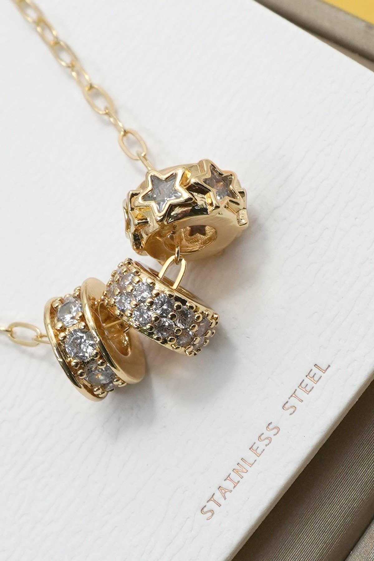 18K STAINLESS STEEL TARNISH FREE BARREL NECKLACE GOLD