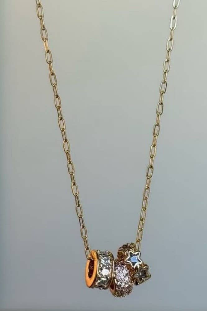 18K STAINLESS STEEL TARNISH FREE BARREL NECKLACE GOLD