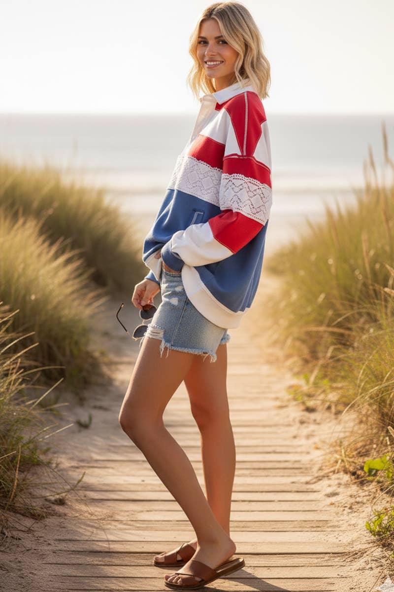 4TH OF JULY AMERICANA MULTI COLOR SWEATSHIRT