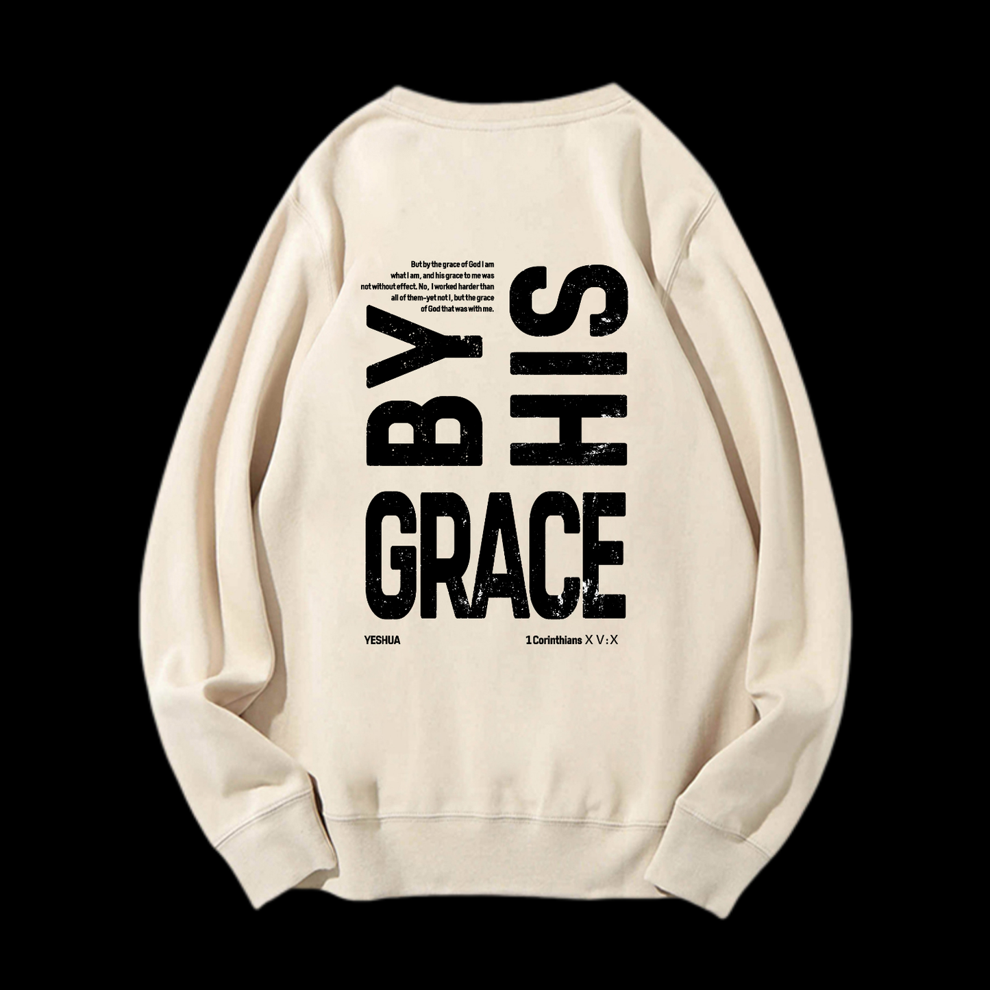 By His Grace Khaki Crewneck Sweatshirt