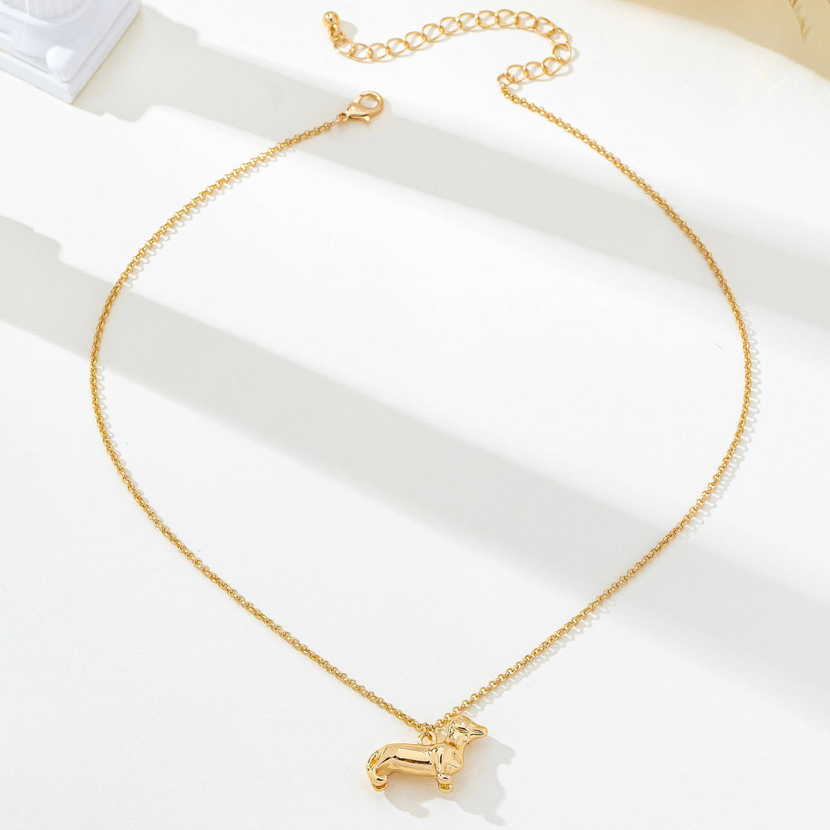 Gold-Tone Dachshund Dog Pendant Necklace | 80N93008: Gold