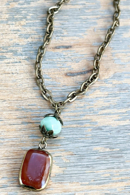 Short Sicily Necklace: Red Agate
