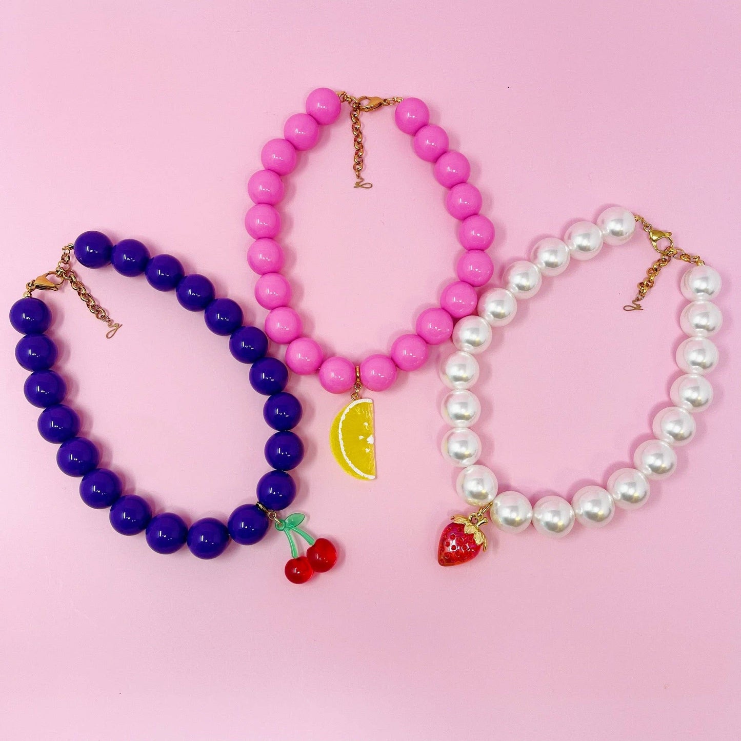 Color Bauble Sweet Fruit Lovely Necklace: Lemon