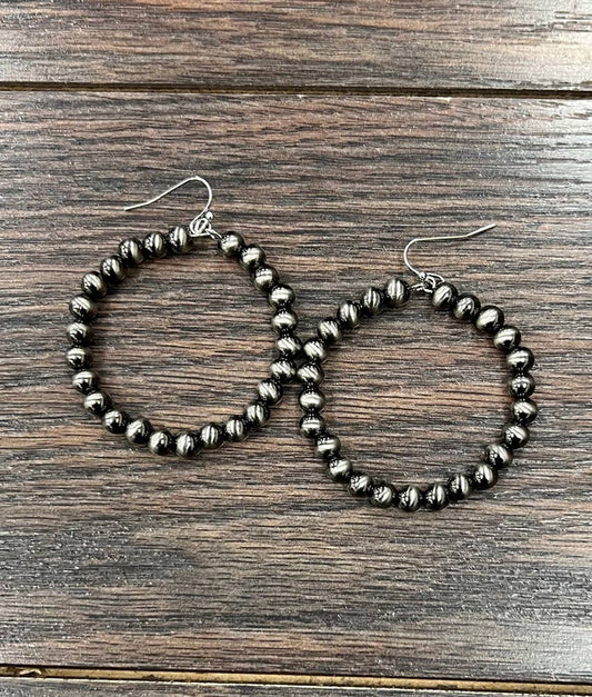 Polish Navajo Bead Hoop Earrings