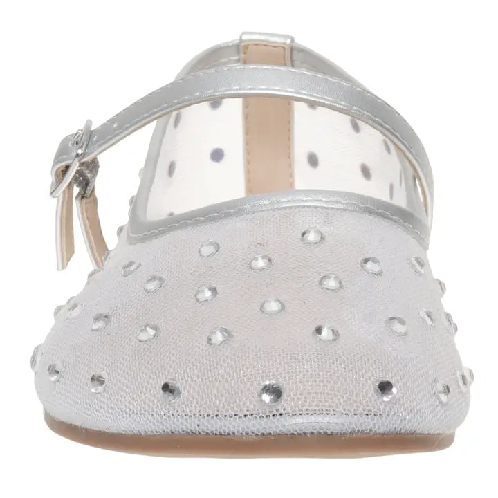 Silver Starlight Mesh Mary Jane Flats ✨