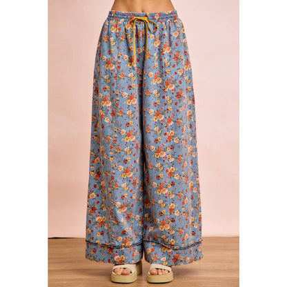 Field of Daisies Drawstring Denim Pants