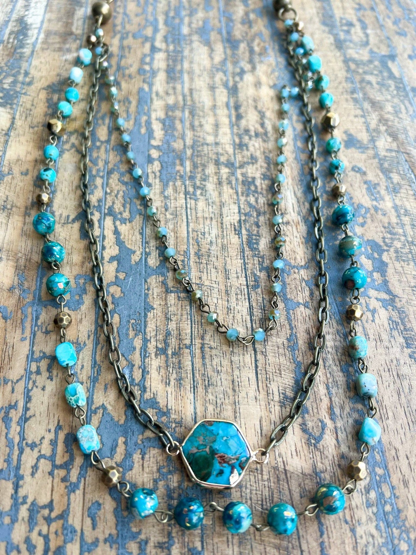 Janet Turquoise Necklace, Earring and Bracelet Set