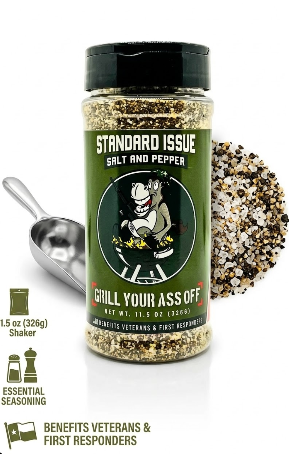 Standard Issue Salt & Pepper Seasoning - Spice Blend, BBQ: 11.5oz Bottle
