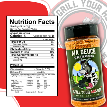 Ma Deuce Steak Seasoning™ - Beef, Meat, Kitchen, BBQ Rubs: Bottle