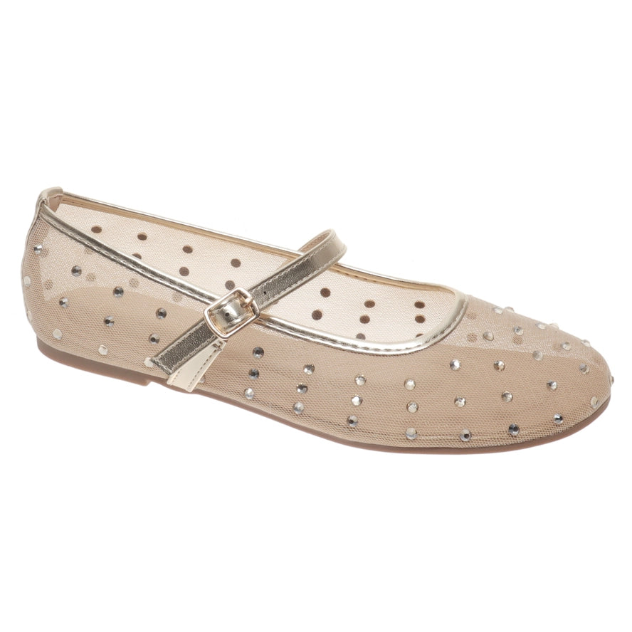 Gold Starlight Mesh Mary Jane Flats ✨