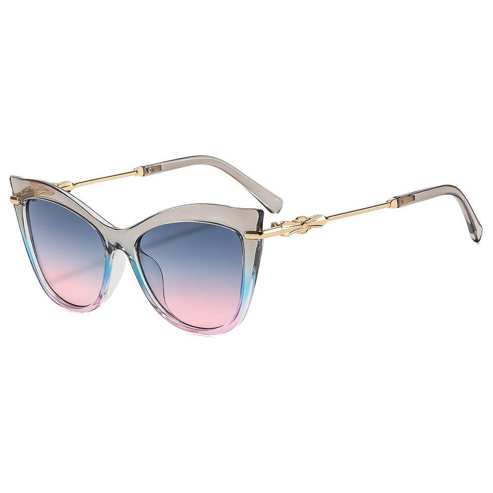 Cat-Eye Trendy Metal Accessories Versatile Sunglasses: Leopard
