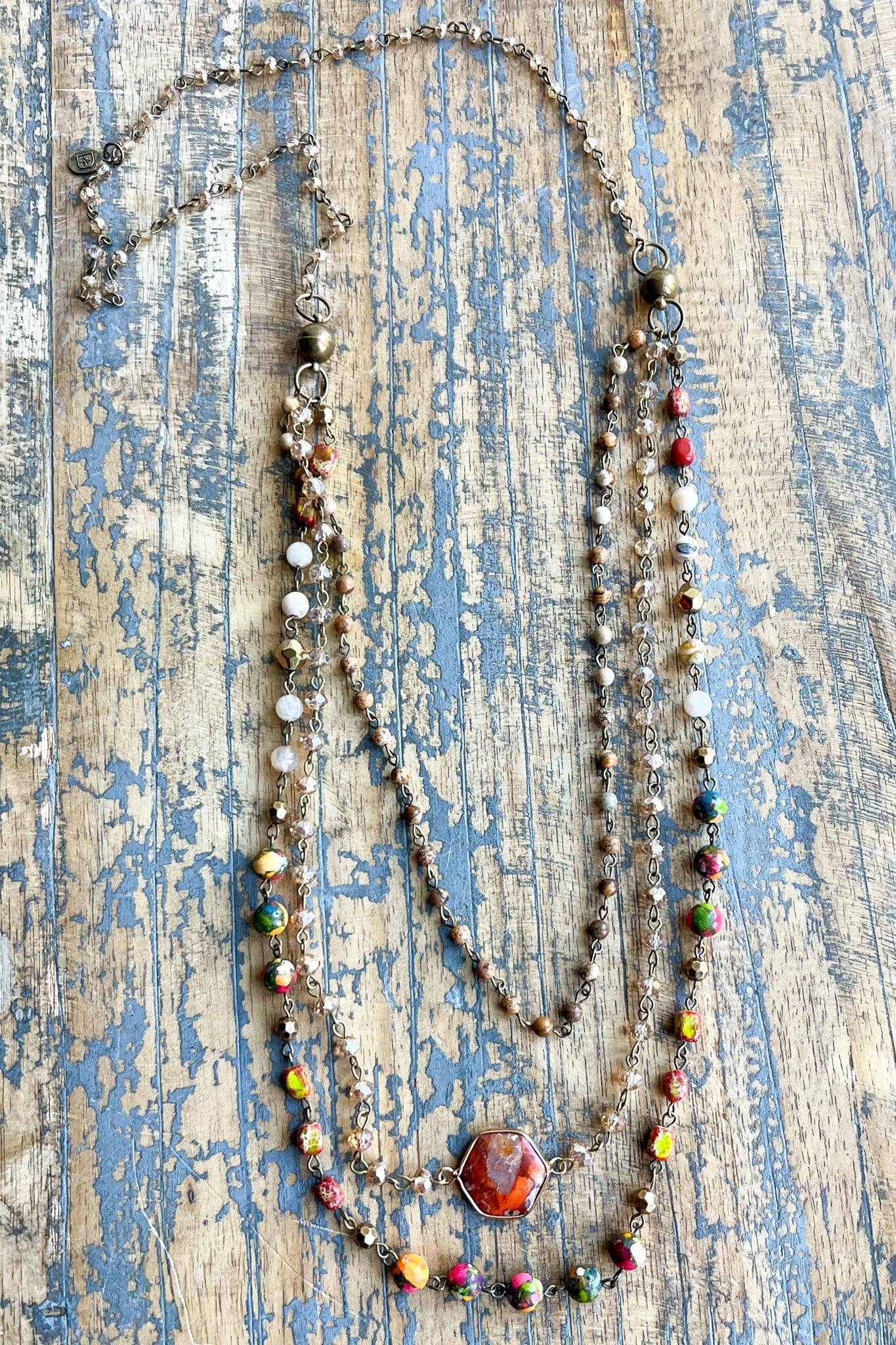 Janet Orange Necklace, Earring and Bracelet Set