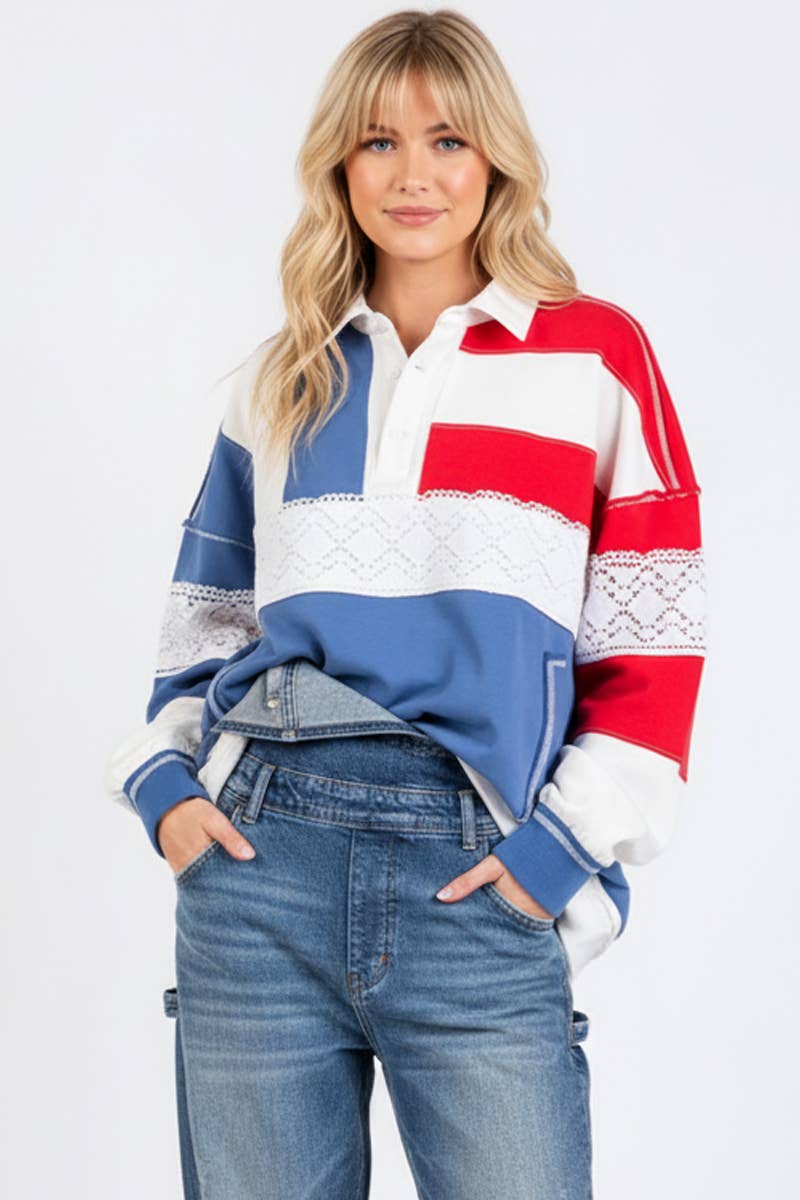 4TH OF JULY AMERICANA MULTI COLOR SWEATSHIRT
