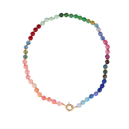 Natural Stone Semi-Precious Glass Mixed Necklace | 40NK9659: D