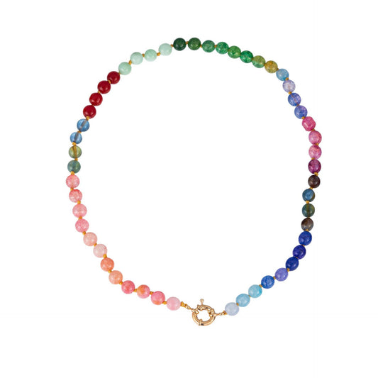 Natural Stone Semi-Precious Glass Mixed Necklace | 40NK9659: D