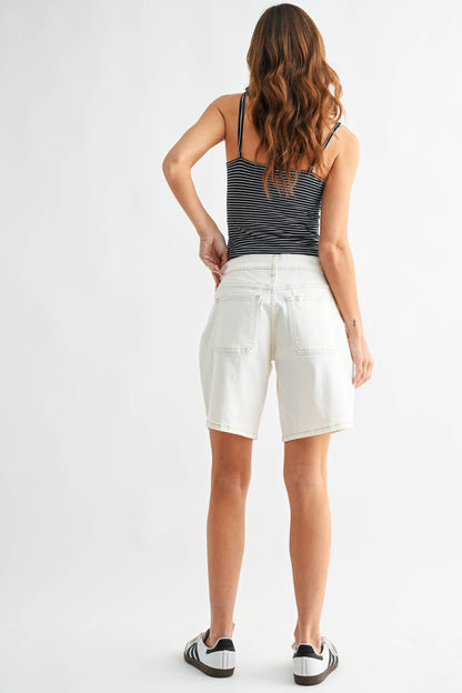 Off White Denim Baggy Jort