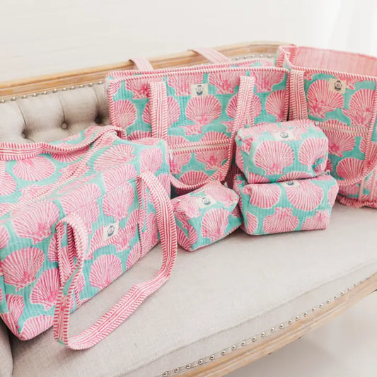 Heart of Grace Sanibel Pink Shell | Cosmetic Bags Set of 3