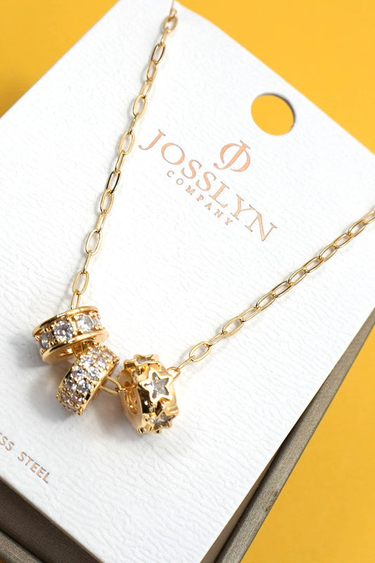 18K STAINLESS STEEL TARNISH FREE BARREL NECKLACE GOLD