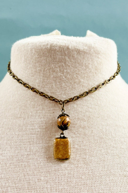 Short Sicily Necklace: Crazy Agate