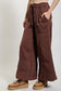 WASHED COCOA CHALLIS WIDE LEGS PANTS