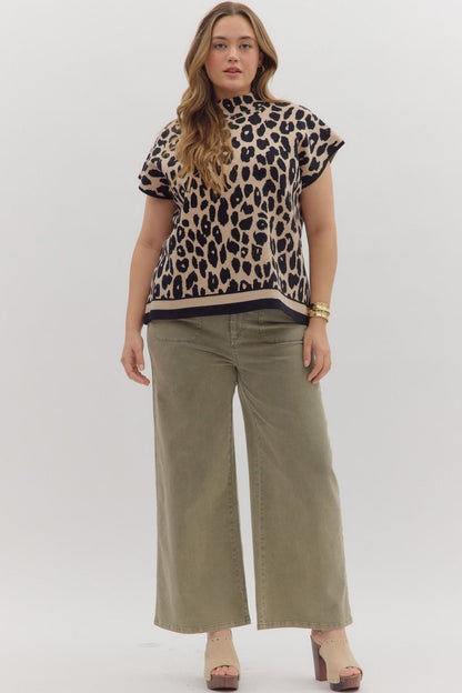 Olive Wide Leg Ankle Pant