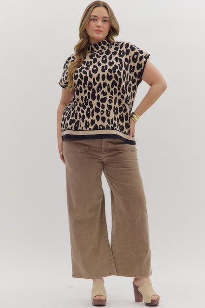 Brown Wide Leg Ankle Pant