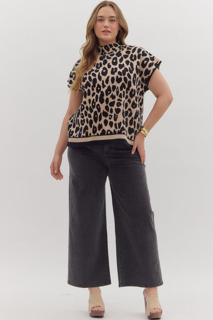 Black Wide Leg Ankle Pant