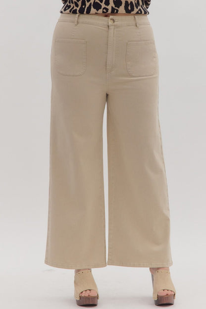 Stone Wide Leg Ankle Pant