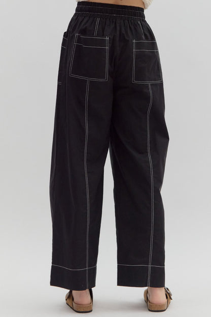 Black Pull On Pant