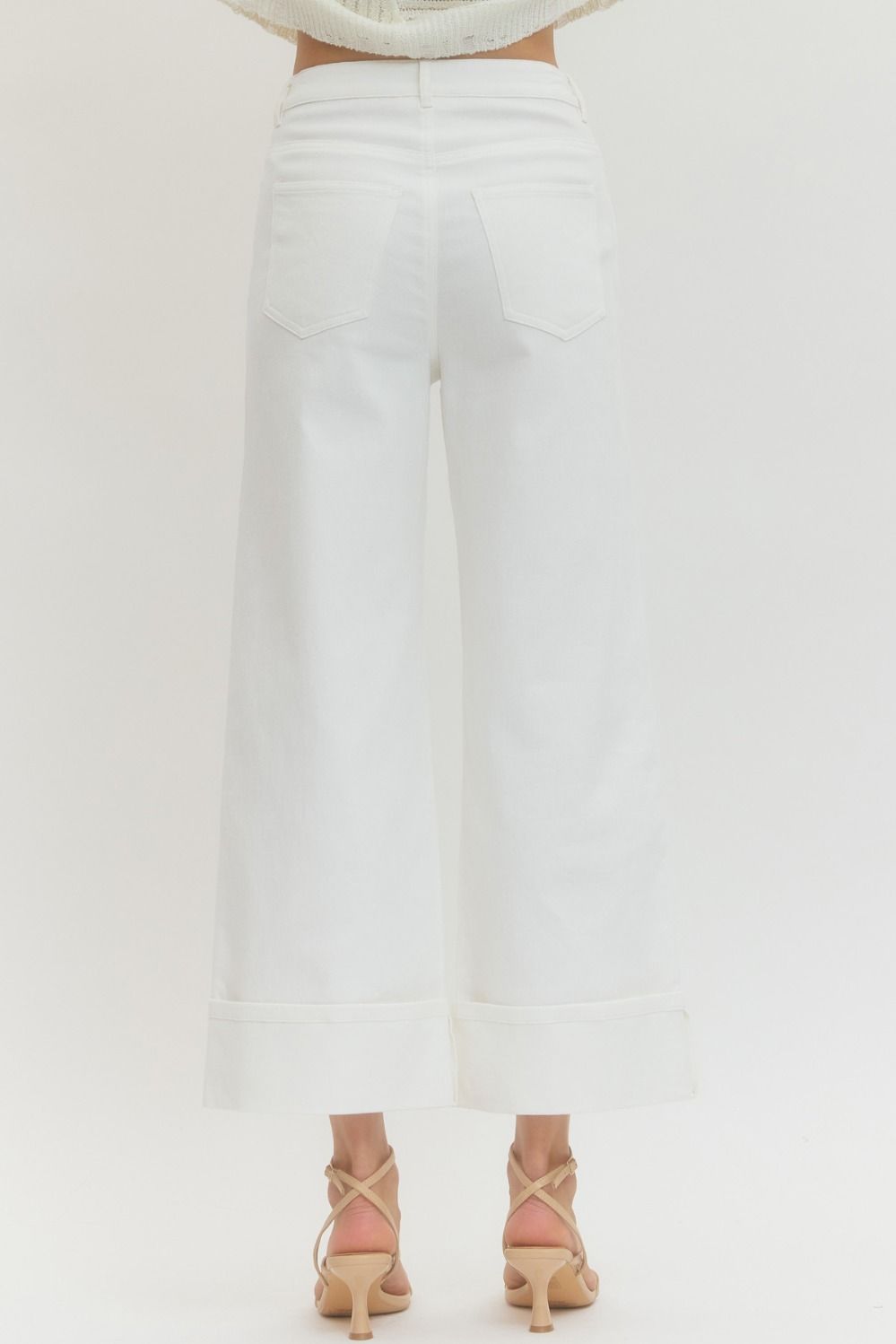 White Mid Rise Ankle Pant