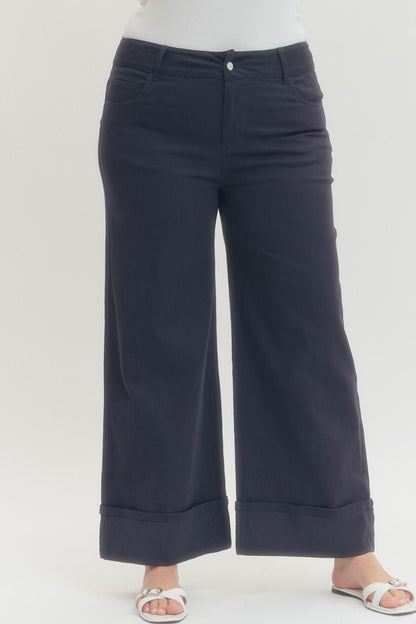 Navy Mid Rise Ankle Pant