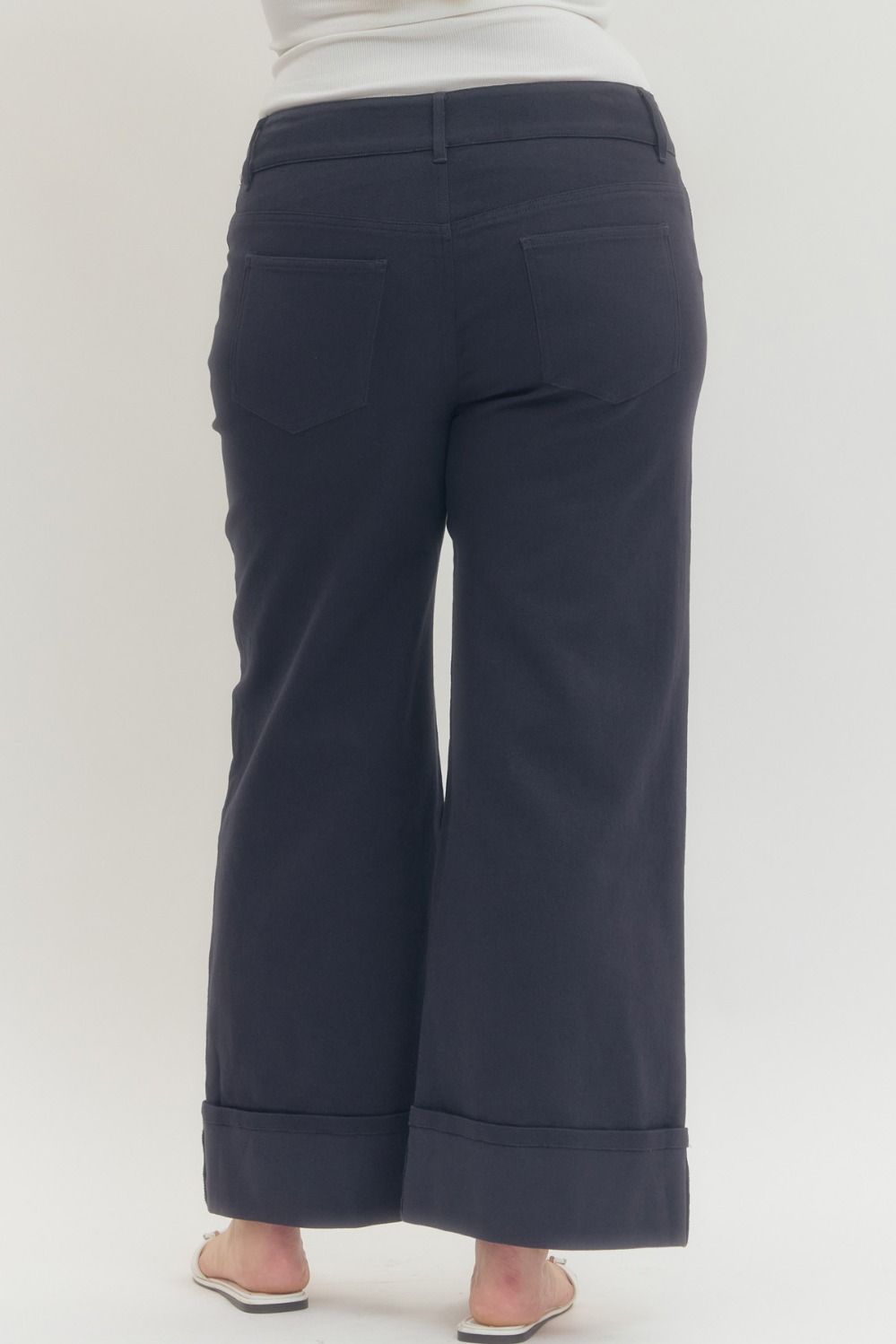 Navy Mid Rise Ankle Pant