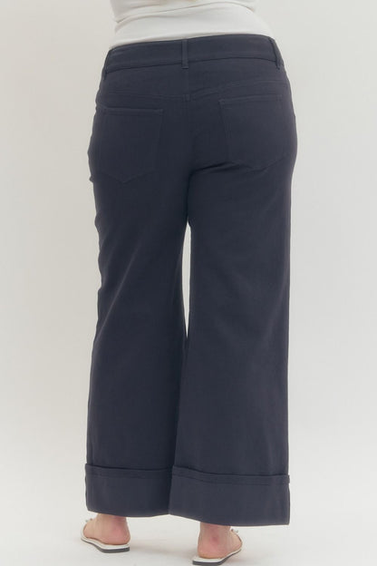 Navy Mid Rise Ankle Pant