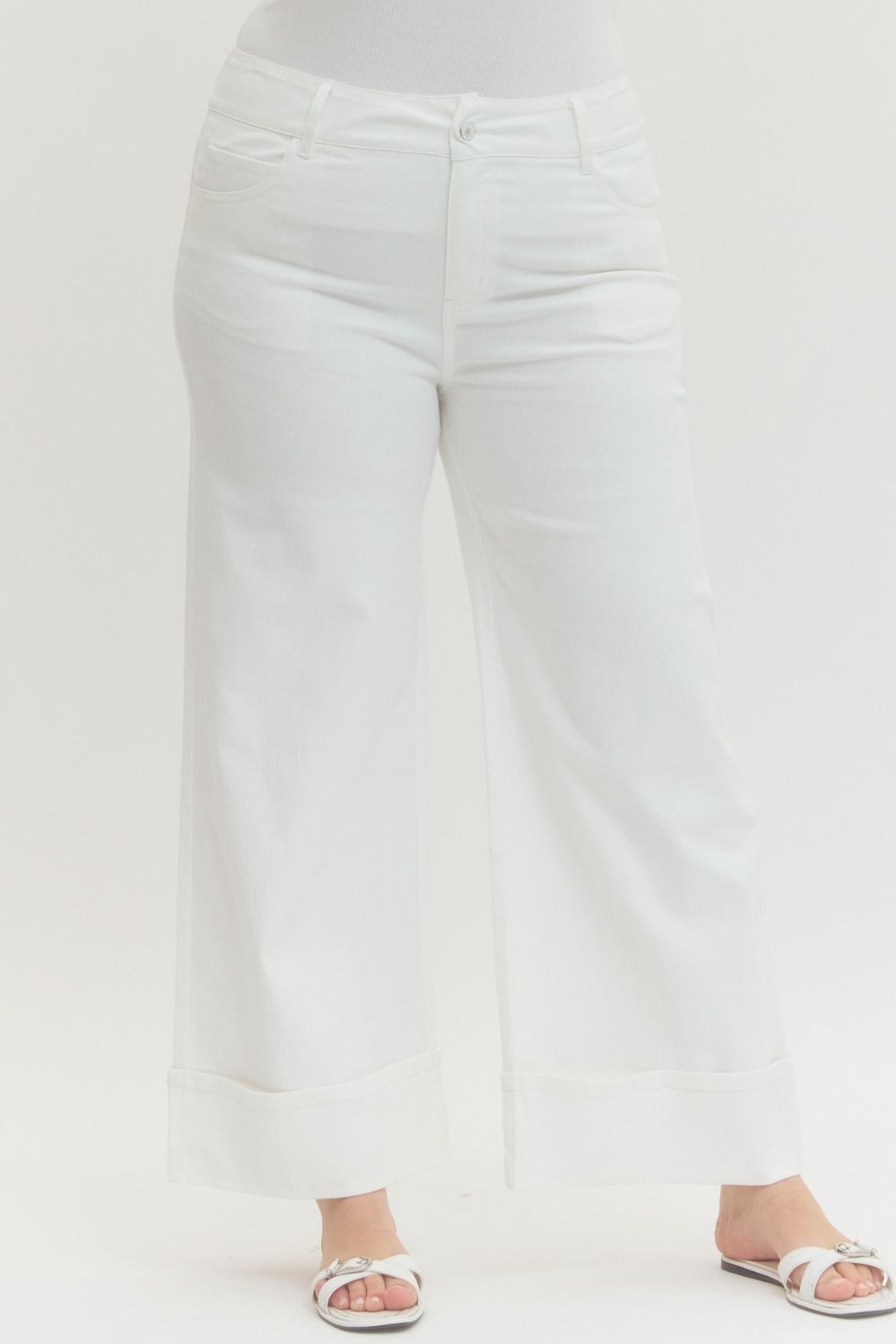 White Mid Rise Ankle Pant